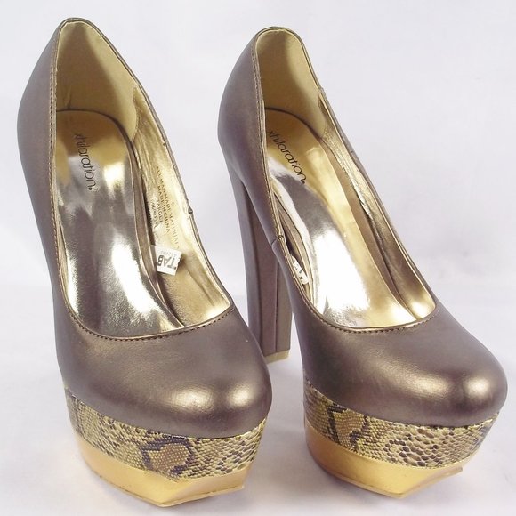 Xhilaration SKYLAH Metallic Platform Heels Sz 6 - Picture 5 of 6